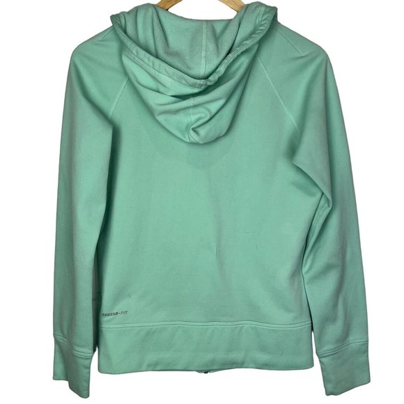 NIKE Dri-Fit S Mint Green Thumb holes Full Zip Women's Jacket Sweatshirt Hoodie - Picture 2 of 4